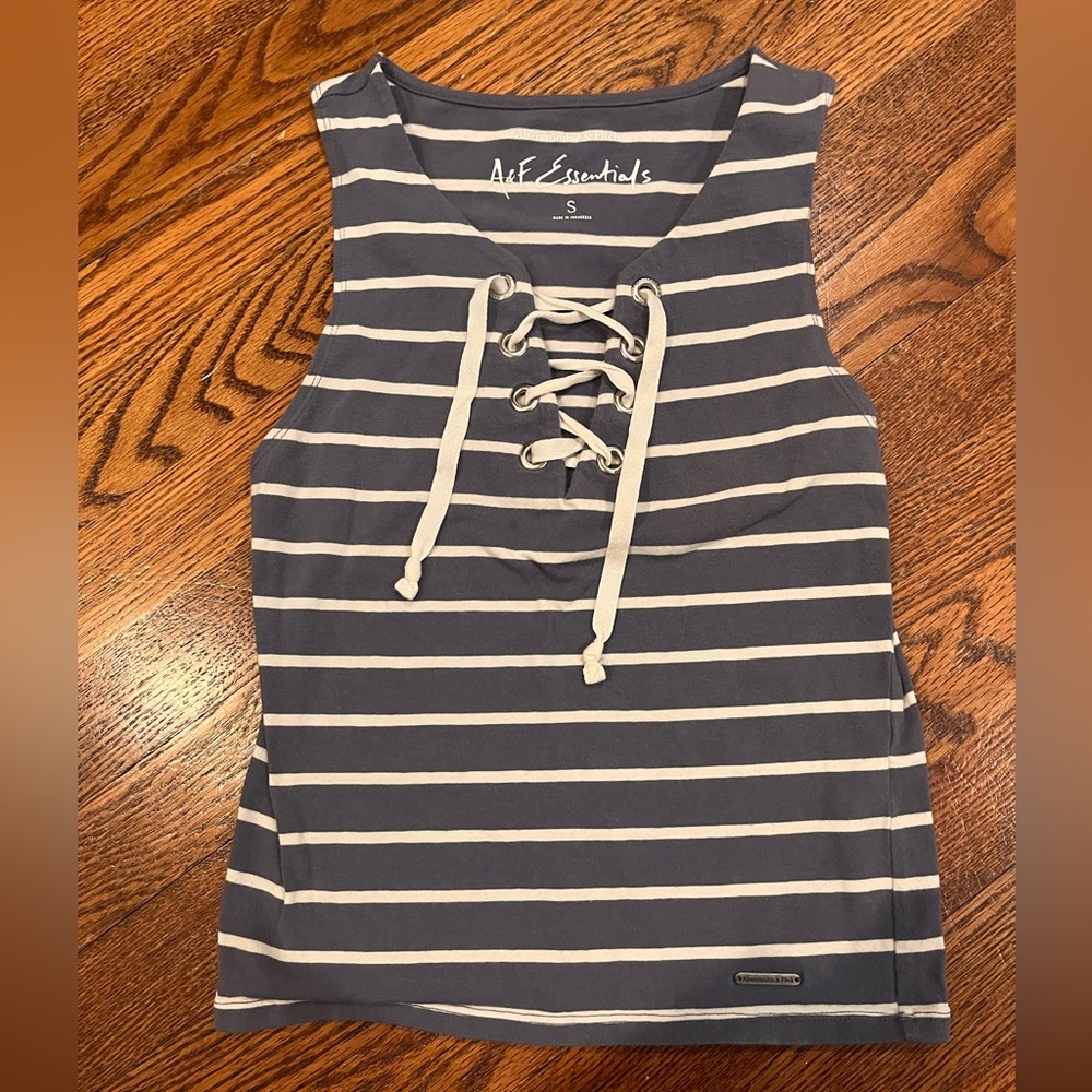 Blue and white stripped tank top from Abercrombie and Fitch